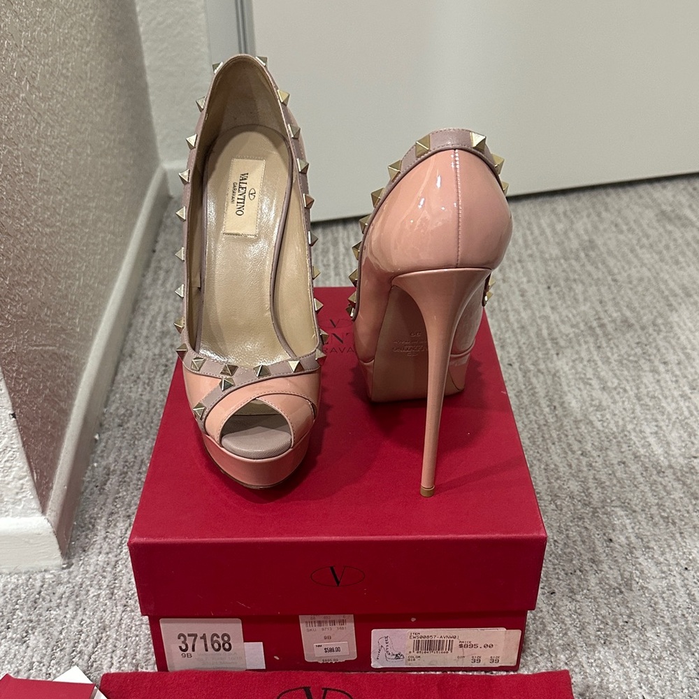 Valentino Blush Pink Studded Heels